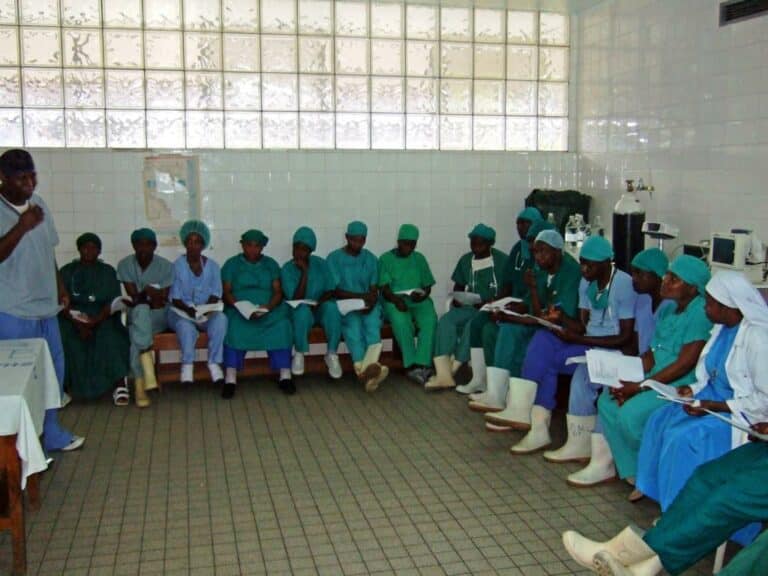 Health workers during lecture